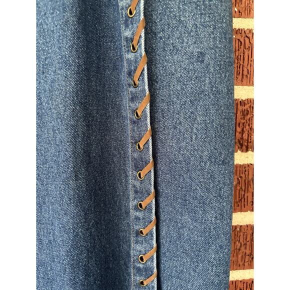 Stonebridge Denim Wrap Skirt Faux Suede Trim with Pockets Size 16W NWT - Picture 3 of 4